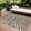 10' X 14' Brown And Beige Animal Print Washable Indoor Outdoor Area Rug