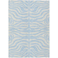 10' X 14' Sky Blue And Ivory Animal Print Washable Indoor Outdoor Area Rug