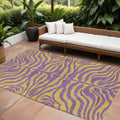 10' X 14' Purple And Copper Animal Print Washable Indoor Outdoor Area Rug