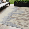 5' X 8' Beige Brown And Gray Abstract Washable Indoor Outdoor Area Rug