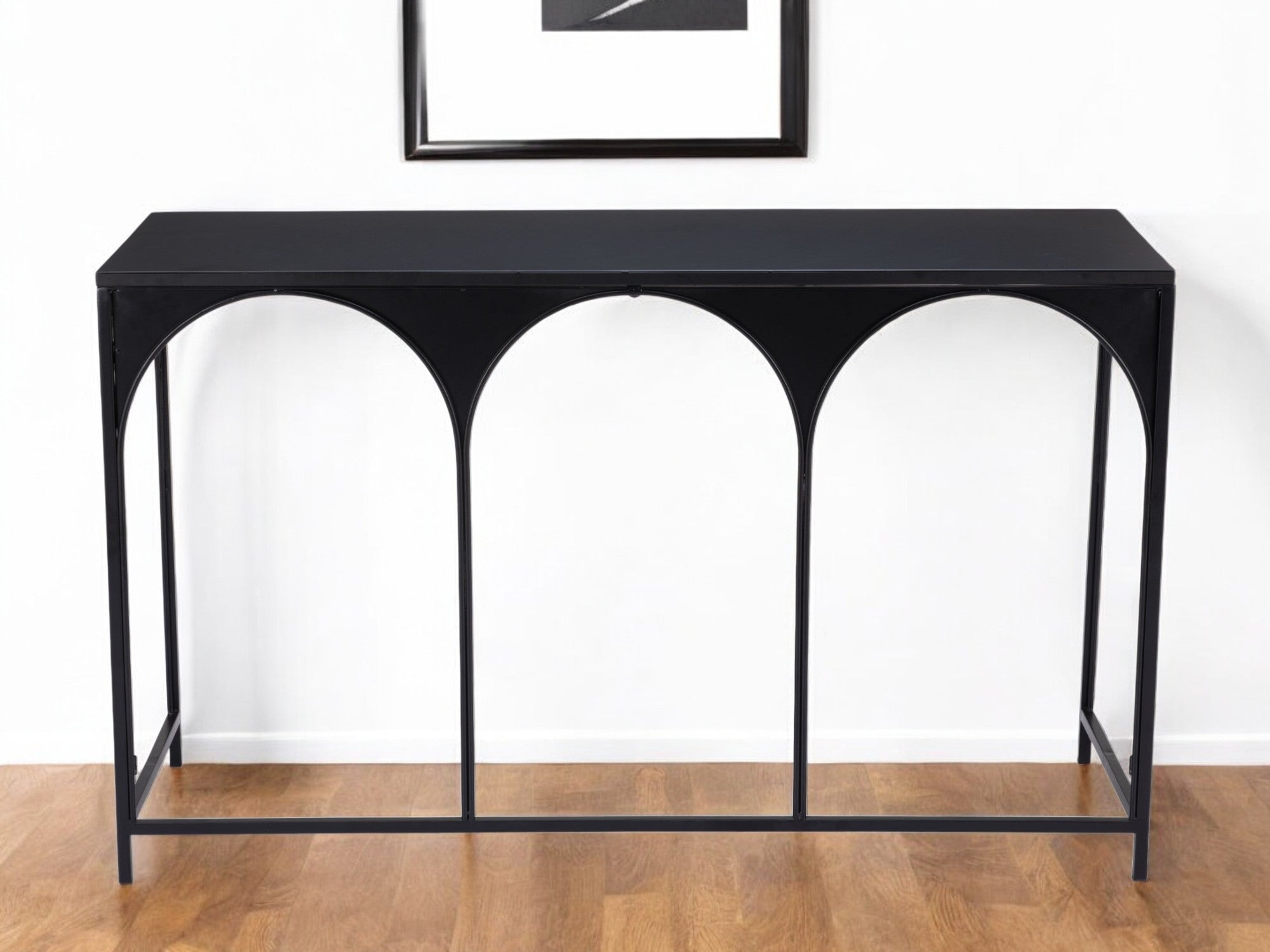 50'' Black Steel Frame Console Table