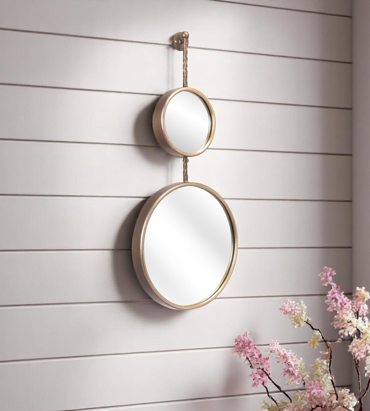 35'' Bronze Double Round Steel Framed Accent Mirror