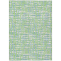 5' X 8' Mint Green Blue And Beige Abstract Washable Indoor Outdoor Area Rug