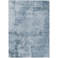 9' X 12' Denim Blue And Silver Abstract Washable Indoor Outdoor Area Rug
