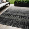 5' X 8' Black Ivory And Gray Ombre Washable Indoor Outdoor Area Rug
