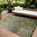 5' X 8' Brown Gray And Ivory Abstract Washable Indoor Outdoor Area Rug