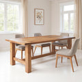 95 Natural Reclaimed Wood Trestle Base Dining Table