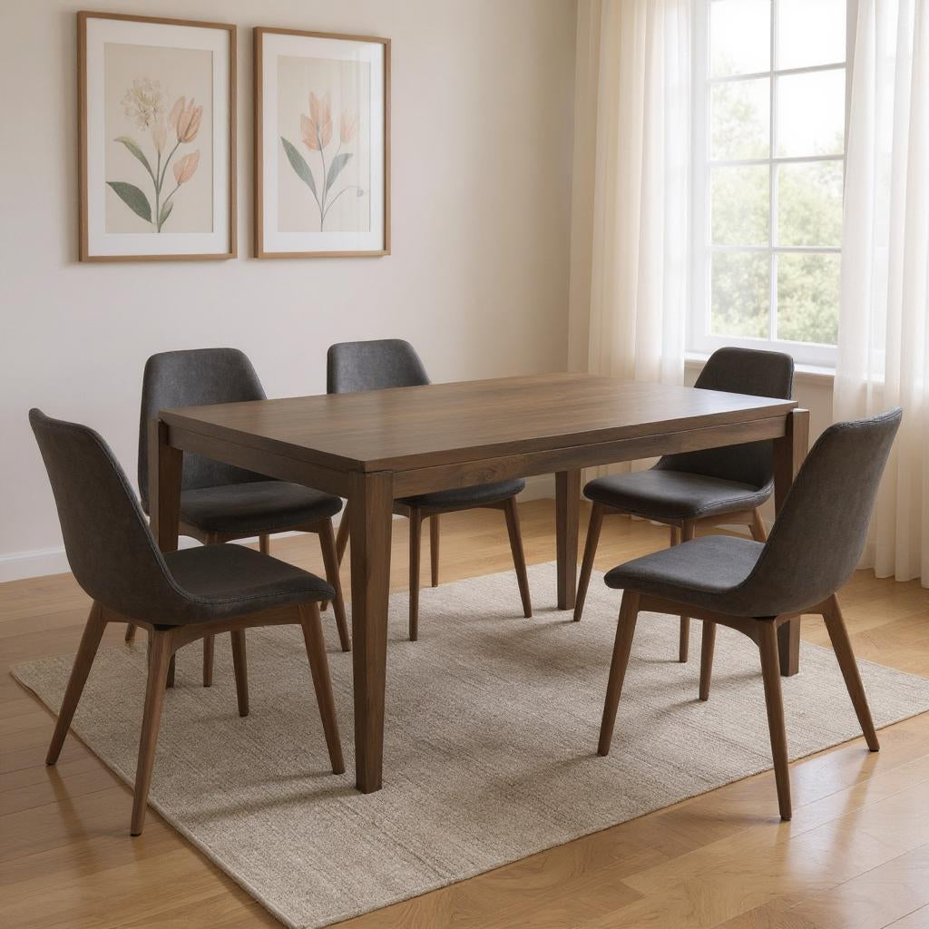 72 Dark Brown Wood Dining Table