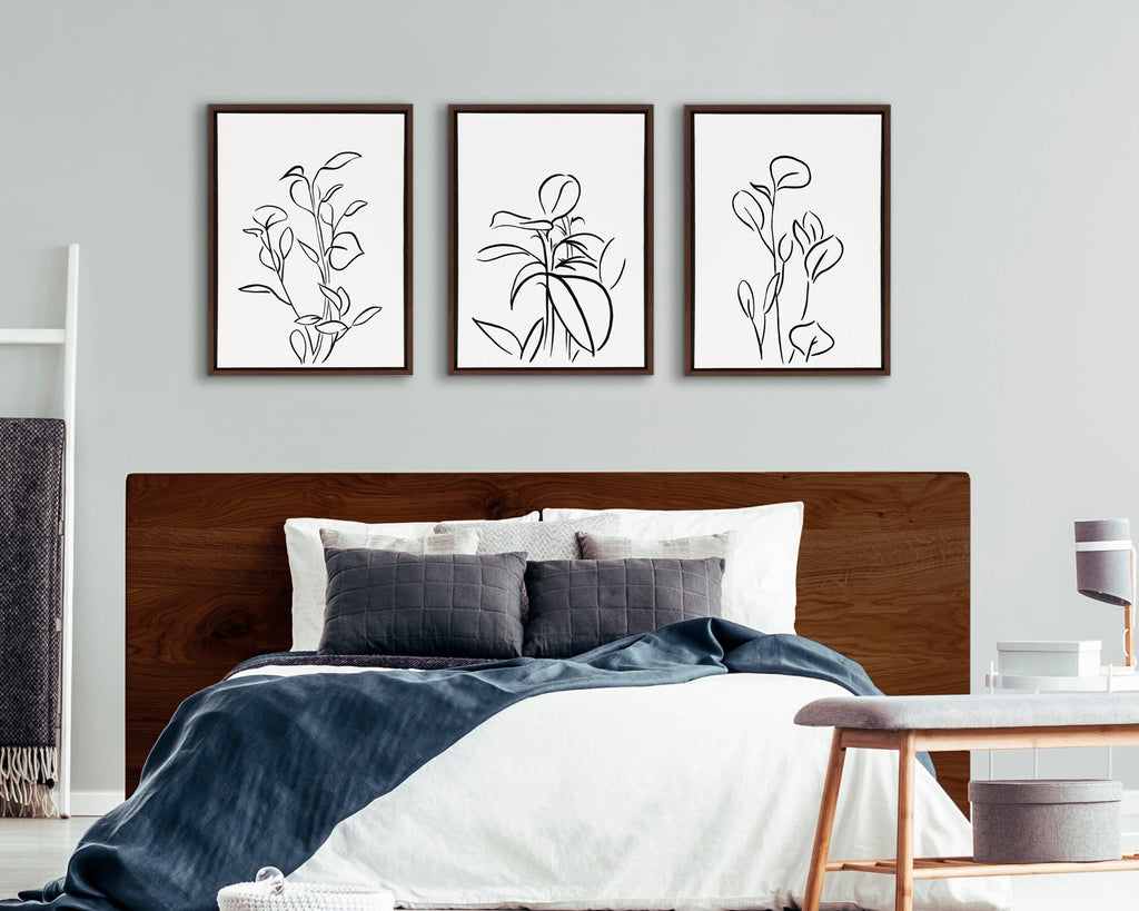 Sylvie Botanical Sketch Print No 2 Framed Canvas by The Creative Bunch Studio