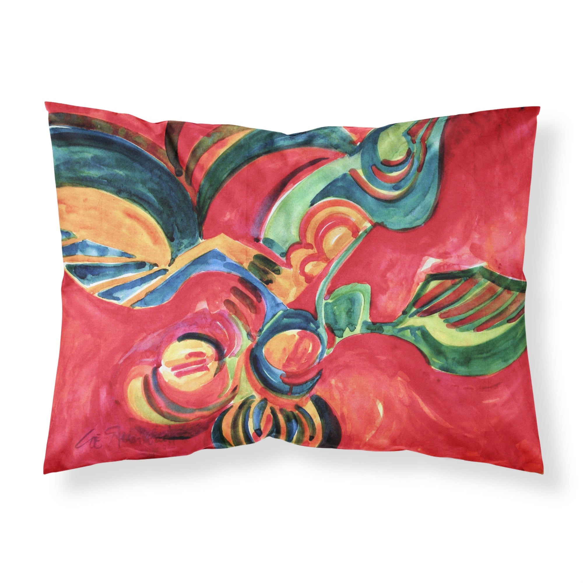 'Caroline'S Treasures 6043Pillowcase Red Flowers And Berries Moisture Wicking Fabric Standard Pillowcase, Large, Multicolor'