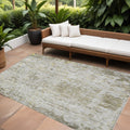 10' X 14' Taupe Light Yellow And Ivory Abstract Washable Indoor Outdoor Area Rug