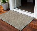 3' X 5' Tan Gray And Brown Oriental Washable Indoor Outdoor Area Rug