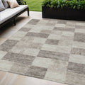 5' X 8' Beige And Gray Geometric Washable Indoor Outdoor Area Rug