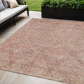 5' X 8' Pink And Brown Moroccan Washable Indoor Outdoor Area Rug