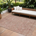8' X 10' Pink And Brown Moroccan Washable Indoor Outdoor Area Rug