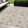 5' X 8' Ivory Brown And Gray Moroccan Washable Indoor Outdoor Area Rug