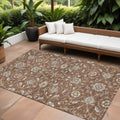 9' X 12' Brown Ivory And Gray Moroccan Washable Indoor Outdoor Area Rug