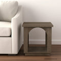 24 Brown Distressed Solid Wood Square Floor Shelf End Table