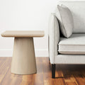 24 Natural Distressed Solid Wood Square Pedestal End Table