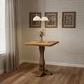 36 Brown Solid Wood Square Pedestal Bar Table