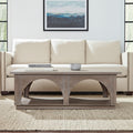 59'' Brown Solid Wood Distressed Floor Shelf Coffee Table With Shelf