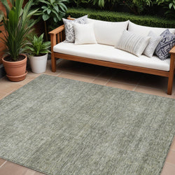 9' X 12' Sage And Ivory Abstract Washable Indoor Outdoor Area Rug