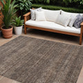 10' X 14' Coffee And Ivory Geometric Washable Indoor Outdoor Area Rug