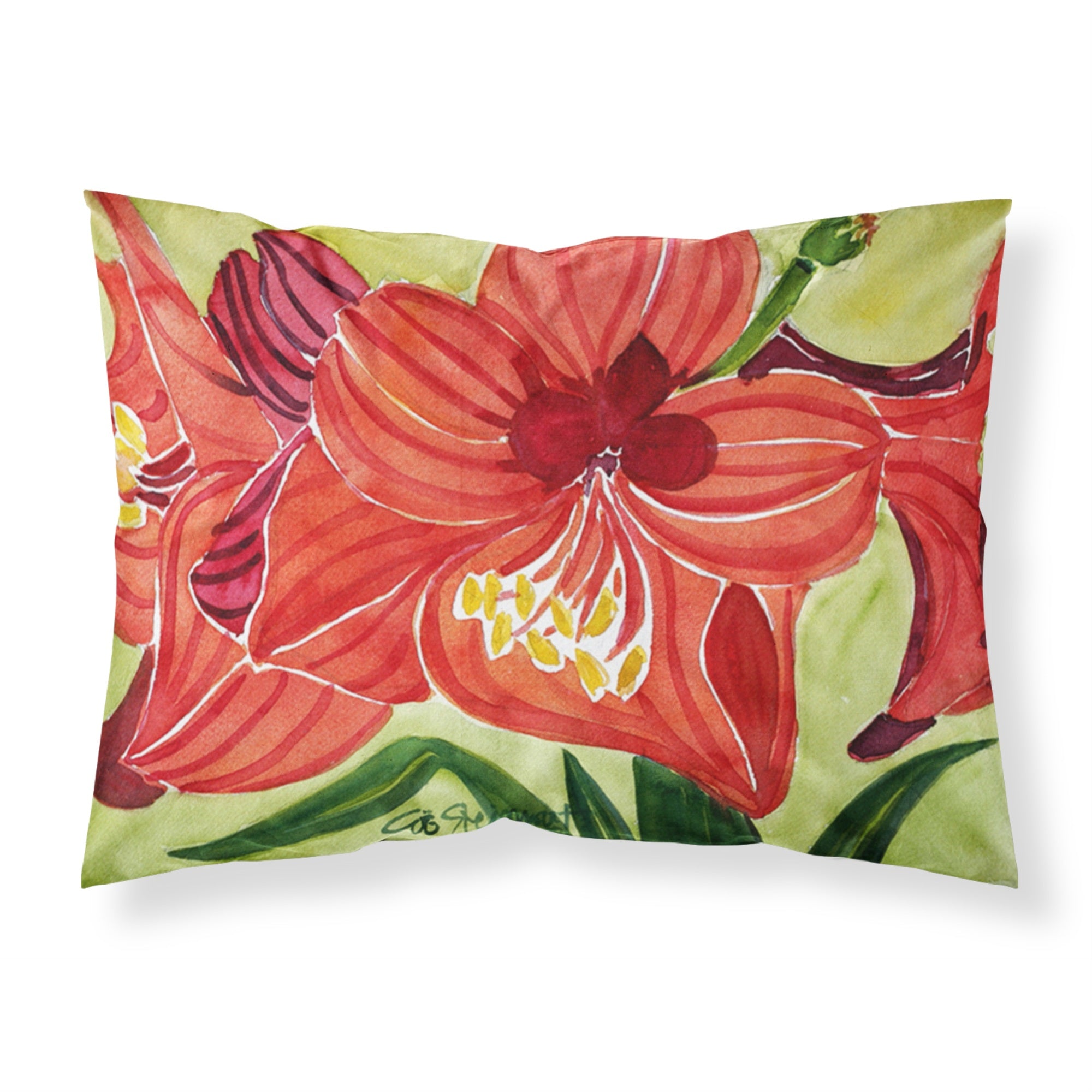 'Caroline'S Treasures 6055Pillowcase Flower-Amaryllis Moisture Wicking Fabric Standard Pillowcase, Large, Multicolor'