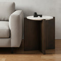 22 White and Brown Stone and Wood Tray Table