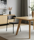 Set of Two Gray and Black Fabric Open Back Dining Side Chairs