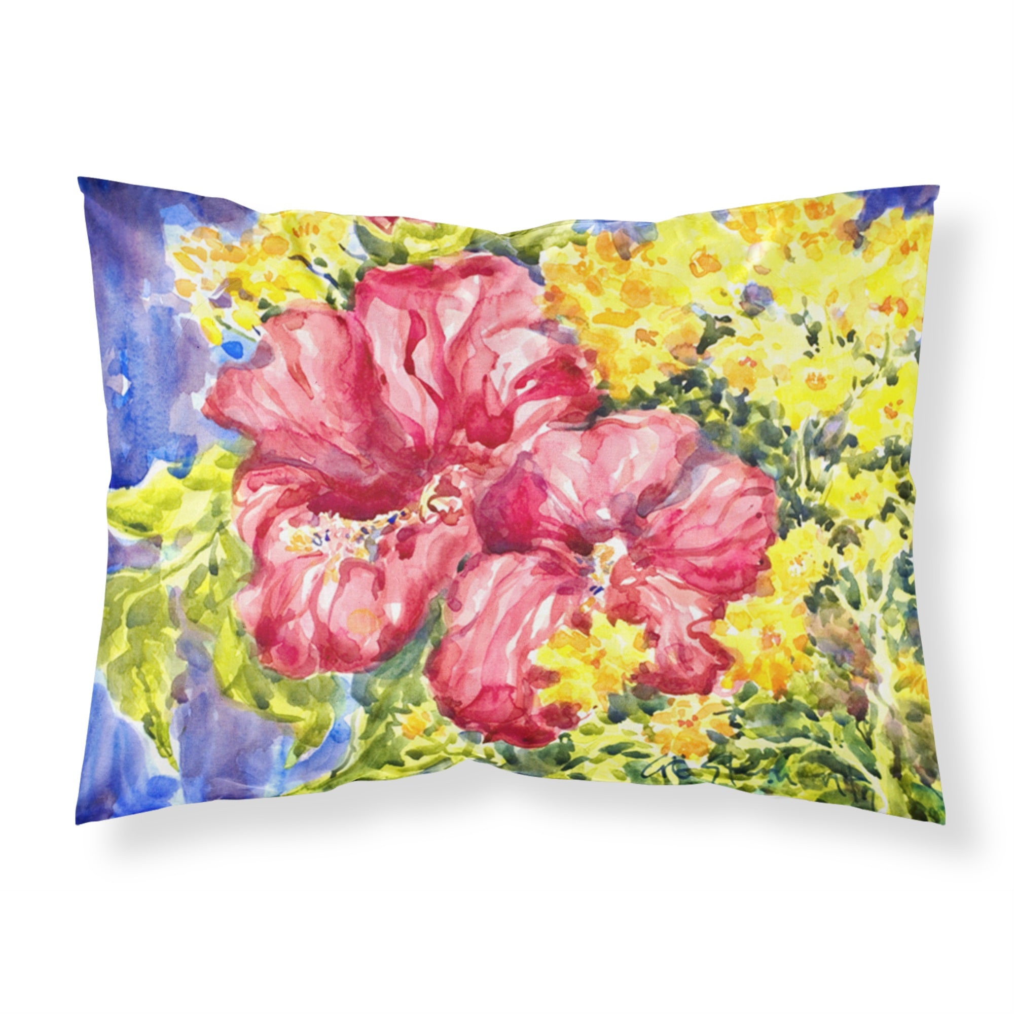'Caroline'S Treasures 6056Pillowcase Flower-Hibiscus Moisture Wicking Fabric Standard Pillowcase, Large, Multicolor'
