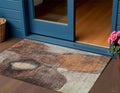 3' X 5' Coffee Copper And Beige Abstract Washable Indoor Outdoor Area Rug
