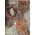 5' X 8' Coffee Copper And Beige Abstract Washable Indoor Outdoor Area Rug