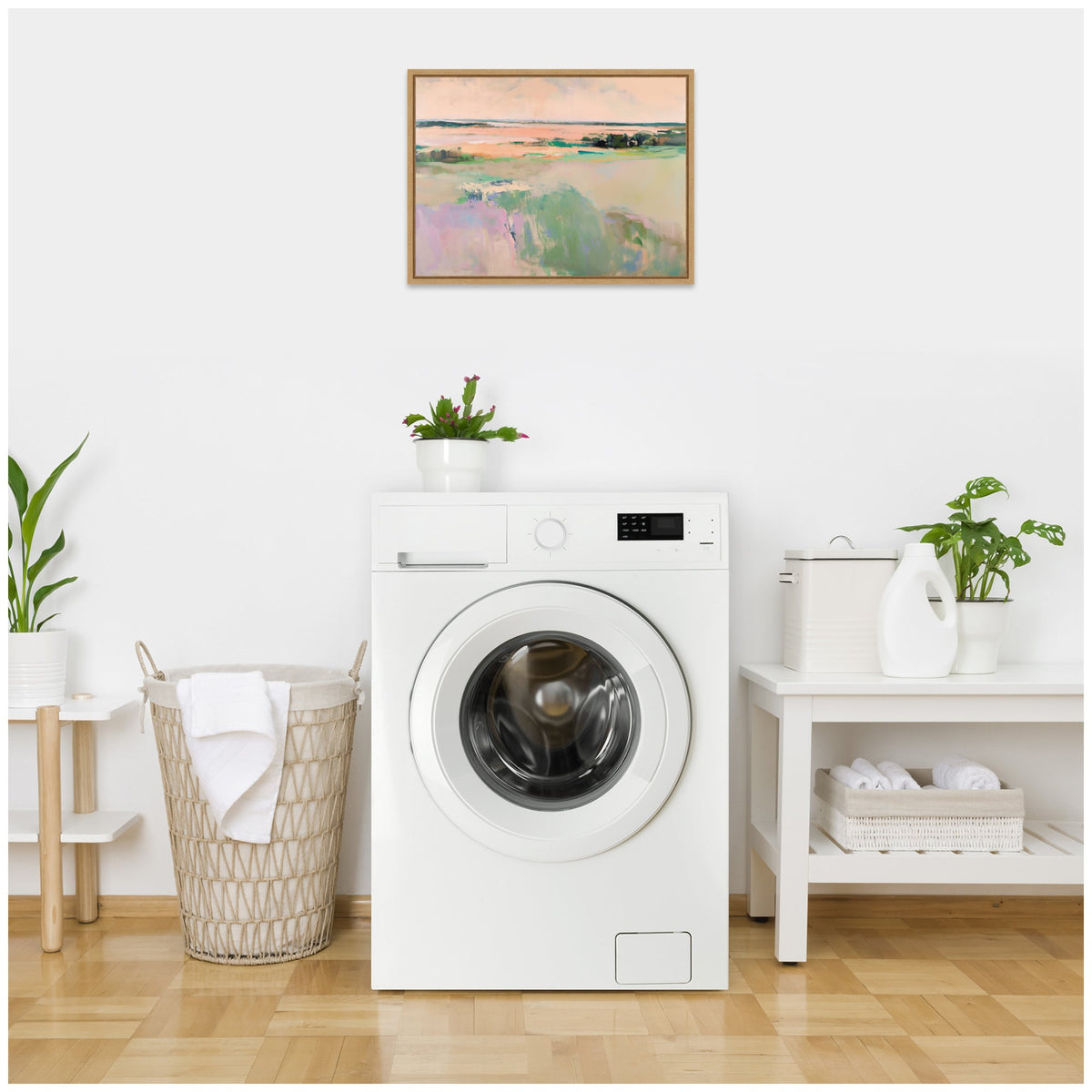 Sylvie Pastel Horizon III Framed Canvas by Amy Lighthall