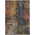8' X 10' Blue Copper And Brown Abstract Washable Indoor Outdoor Area Rug