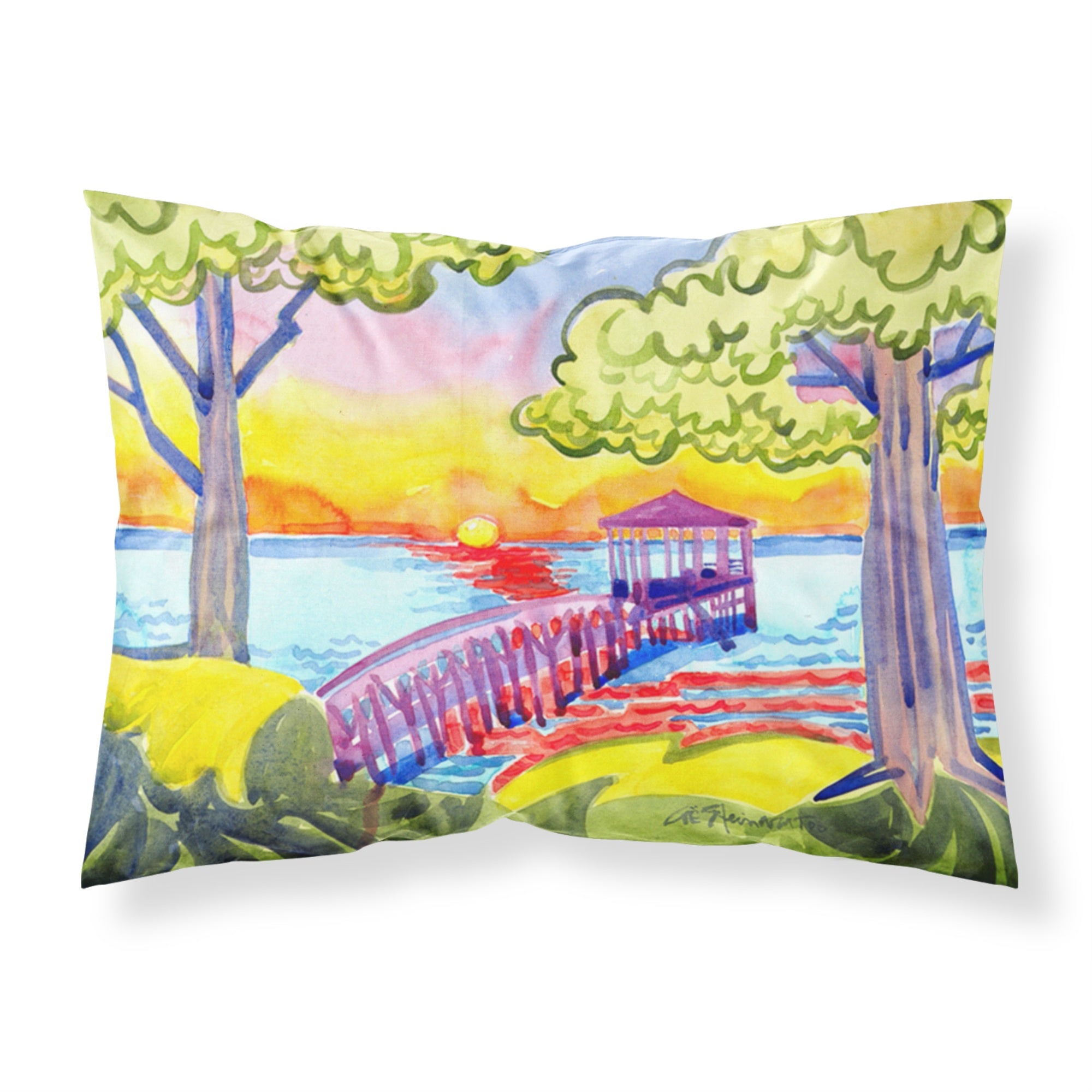 'Caroline'S Treasures 6060Pillowcase Dock At The Pier Moisture Wicking Fabric Standard Pillowcase, Large, Multicolor'