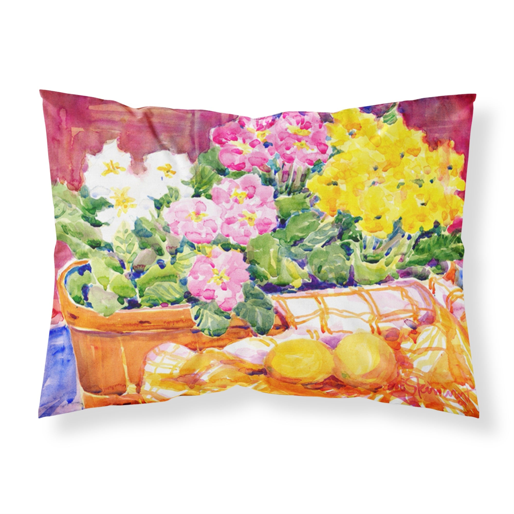 'Caroline'S Treasures Flower-Primroses Moisture Wicking Fabric Standard Pillowcases, Large, Multicolor'