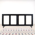 82 Black Distressed Solid Wood Sideboard with Four Doors