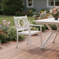 24 White Steel Geo Back Outdoor Arm Chair