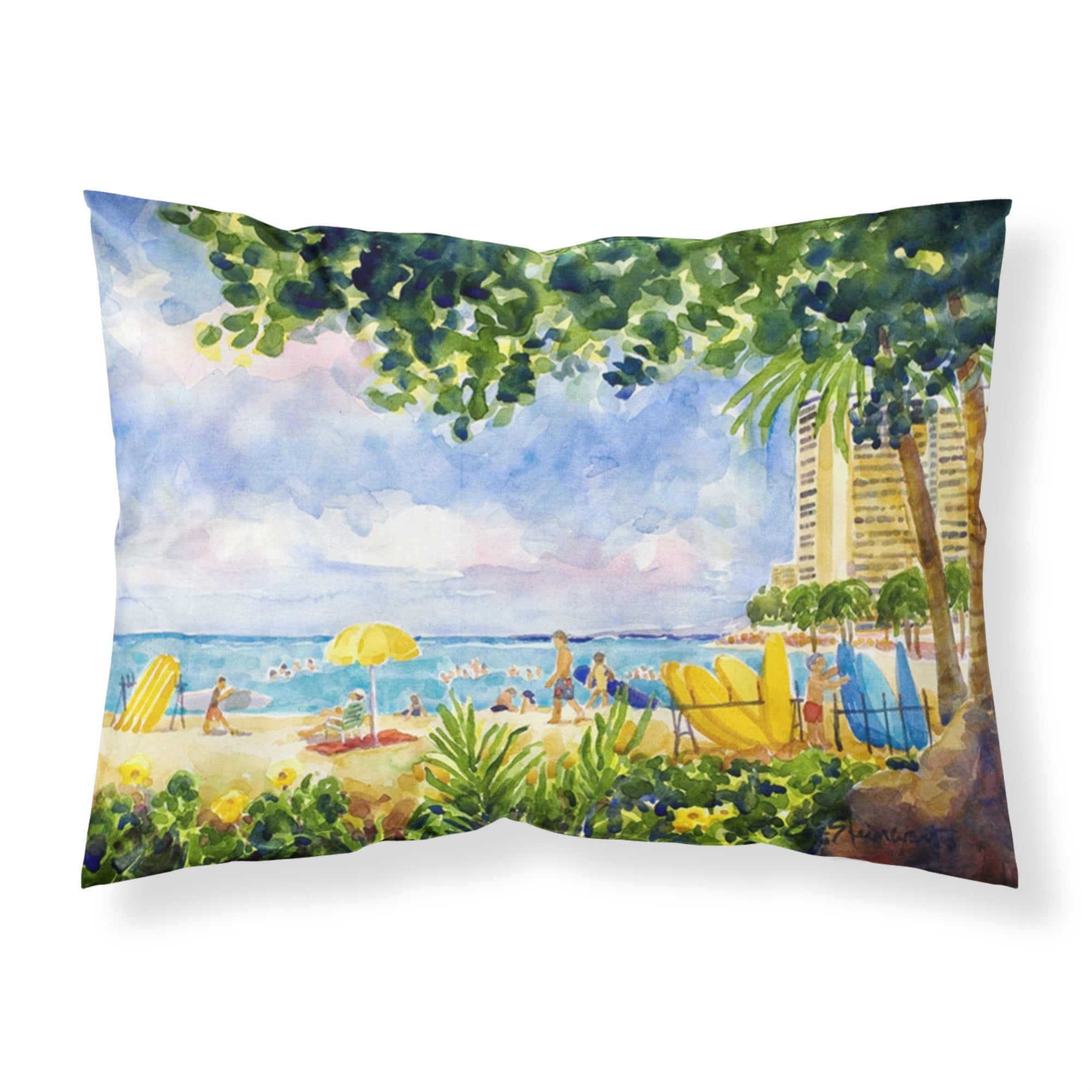 'Caroline'S Treasures 6065Pillowcase Beach Resort View From The Condo Moisture Wicking Fabric Standard Pillowcase, Large, Multi
