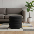 19 Black Boucle Round Storage Ottoman