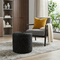 18 Black Water Hyacinth Round Pouf Ottoman