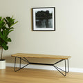 66 Natural and Black Solid Wood Live Edge Bench