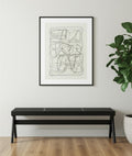 59 Black Solid Wood and Cane Dining Bench