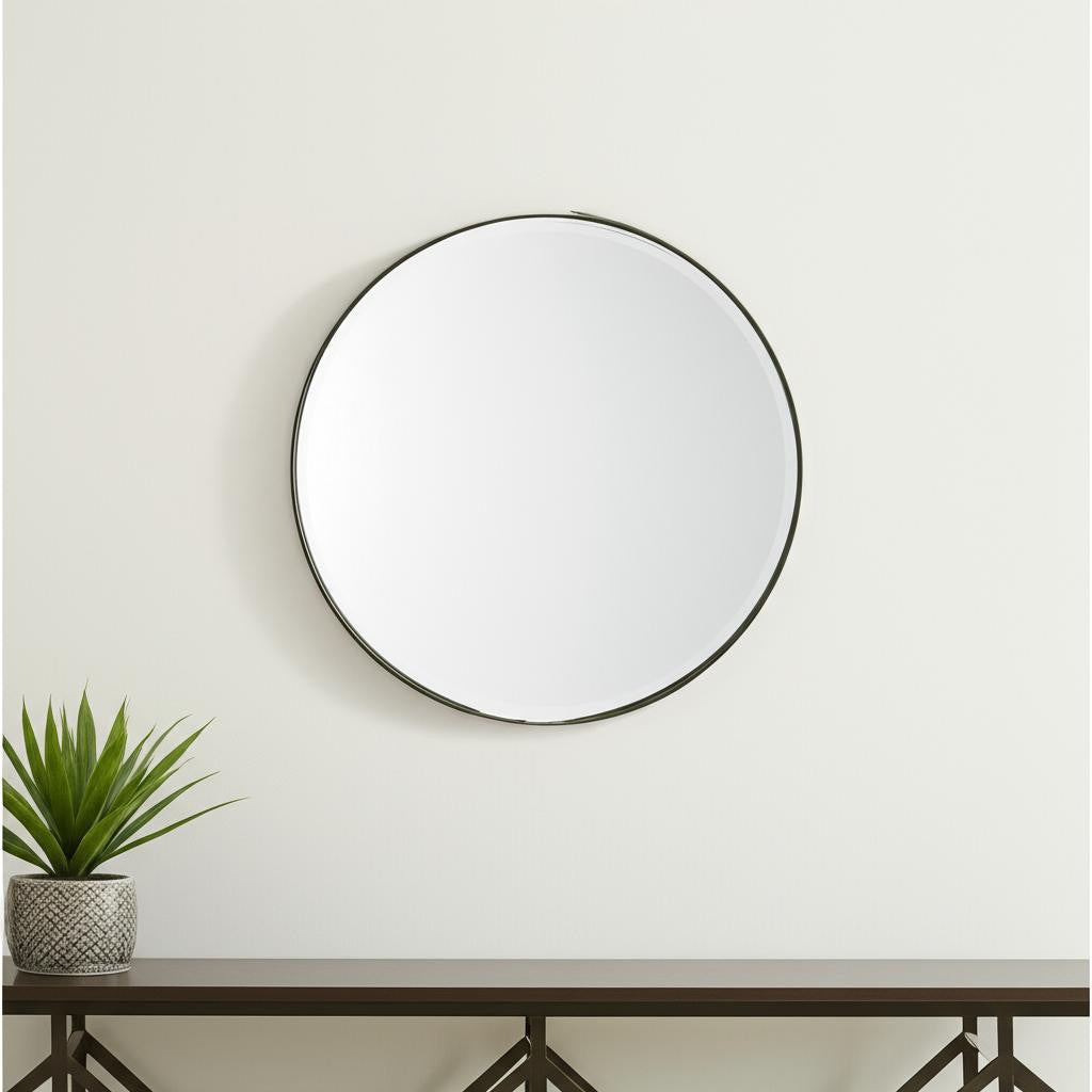 24 Gold Metal Round Framed Accent Mirror