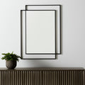 43 Gray Metal Double Frame Accent Mirror