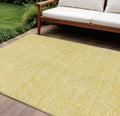 9 X 12 Gold Floral Washable Indoor Outdoor Area Rug