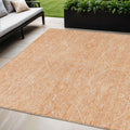 5 X 8 Salmon Floral Washable Indoor Outdoor Area Rug