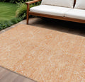 10 X 14 Salmon Floral Washable Indoor Outdoor Area Rug