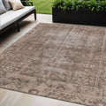 5 X 8 Brown Oriental Washable Indoor Outdoor Area Rug